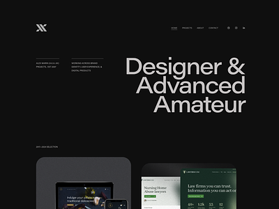 alex.mn — Portfolio branding case study dark design portfolio responsive showcase site typography web