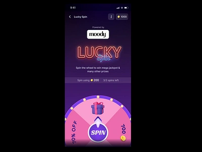 Lucky Spin Mini Game animation app coins design game jackpot lucky mini motion graphics prize spin sports typography ui ux win