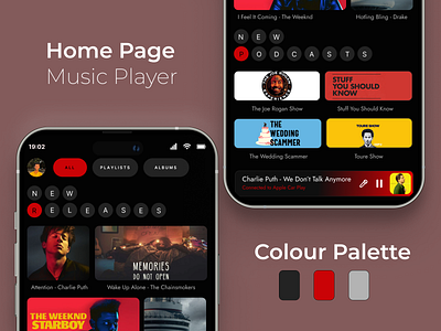 Music Player Mobile App design minimal modern music music player podcasts ui ux