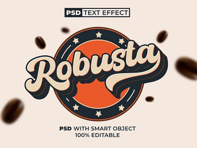 PSD Robusta Text Effect Classic Style classic design editable effect font lettering logotype psd retro style text type typeface typography vintage