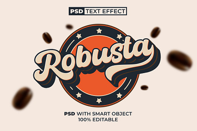 PSD Robusta Text Effect Classic Style classic design editable effect font lettering logotype psd retro style text type typeface typography vintage