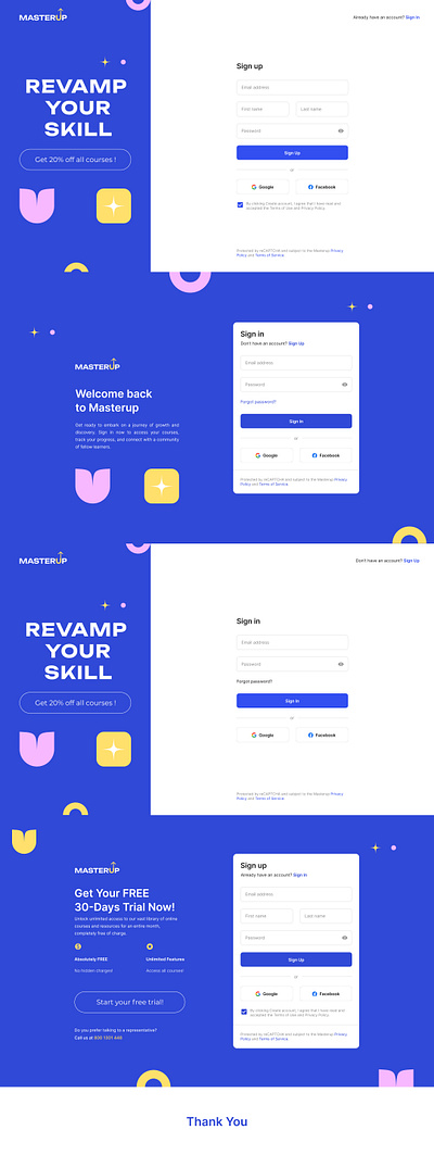 MasterUp : Authentication Page Designs authentication authentication page branding create accout page graphic design login page signin page signup page ui website ui