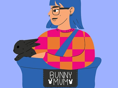 Bunny mum bunny character design colorful girl mini minimal rabbit