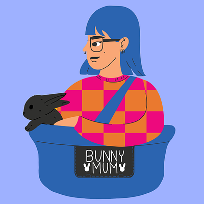 Bunny mum bunny character design colorful girl mini minimal rabbit