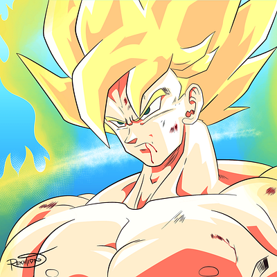 Goku SSJ Frieza Saga by Rekhtion ⚡ 020 drawings