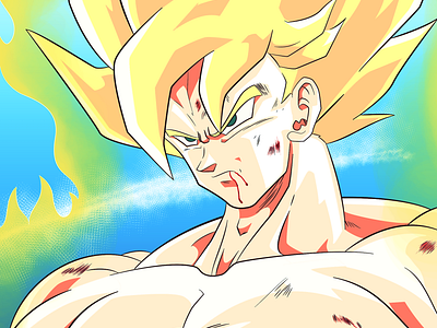 Goku SSJ Frieza Saga by Rekhtion ⚡ 020 drawings