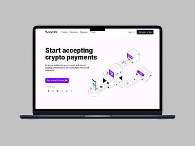 BoomFi Landing Page animation ui