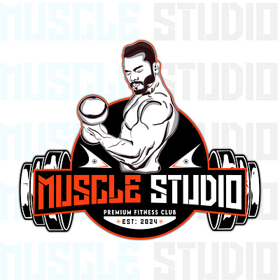 GYM Logo Design For "Muscle Studio" ai design fitness gym logo logo