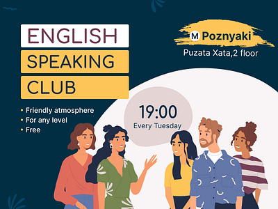 English Speaking Club advertisemen design english speaking club figma speaking club ui