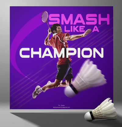 Poster Design | Badminton 3d animation branding graphic design motion graphics ui