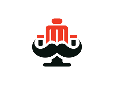 Barber Chair Moustache Logo barber branding design graphic design illustration logo moustcahe vector