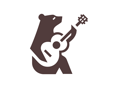 Bear Guitar Logo bear branding design graphic design guitar illustration logo music vector