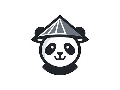 Panda Conical Hat Logo asia branding design graphic design illustration logo panda vector