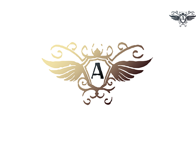 Royal Shield With Wings Logo buy coast of arms drawing letter letter a letters logo logos logotype old royal sale sales shield vintage wings