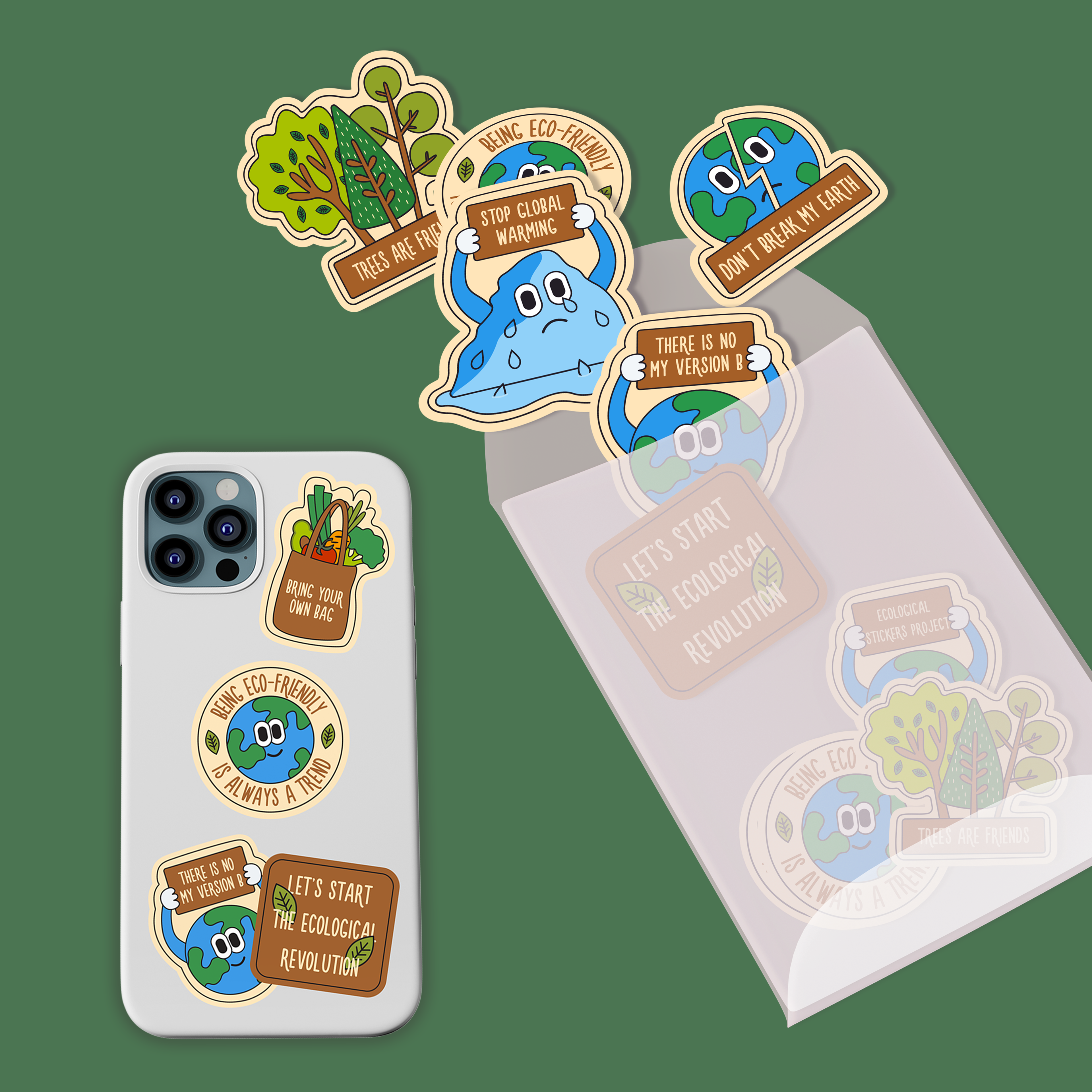 Ecological stickers design | Mascot | Illustration banner design brand design brand identity branding graphic design identity illustration logo logo design mascot package package design packaging poster design retro poster stickerpack stickers vintage poster логотип