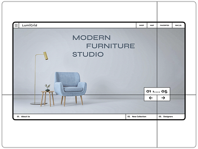 LumiGrid - Modern Furniture Studio furniture studio minimalism ui web design