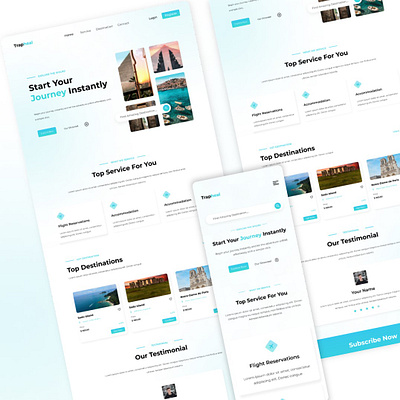Trapheal - Travel Landing Page graphic design landing page travel ui