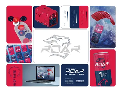 ROAR Brand Guidelines blue brand guide brand identity guideline branding design graphic design illustration logo logo design popular red trendy