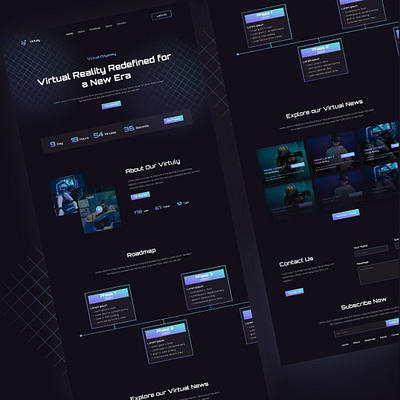 Virtuly - Virtual Reality Landing Page graphic design illustration landing page ui ui ux virtual reality