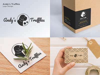 Logo Design of Andy's Truffles branding digital art digital illustration dog logo illustration logo logo design logo presentation truffle logo