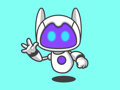Cute Robot Mascot art bot branding business cute cyborg design droid graphic design illustration illustration art ilustration logo mecha modern robot sci fi tehnology ui
