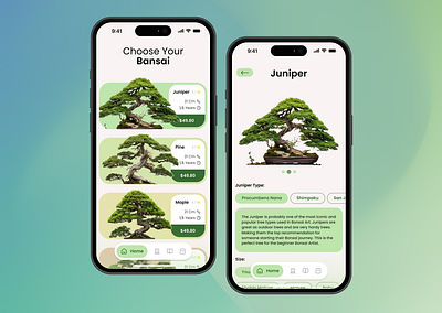 Bansai tree shop app bansai design mobile shop tree ui ux