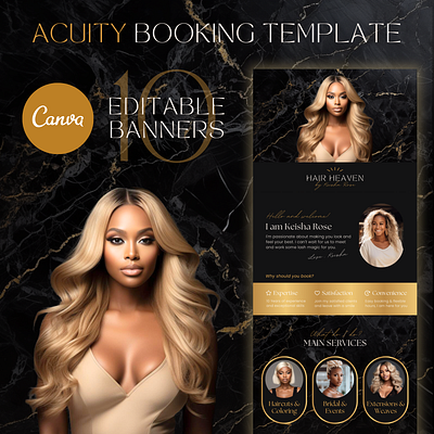 Acuity Scheduling Template for Hair Stylist & Hair Dresser Canva scheduling template ui