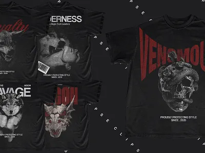 Streetwear Tshirt Designs | Vol.04 apparel appreldesign bootleg brand branding design design for sale dragon graphic design illustration streetwear streetwear brand tshirt tshirt design for sale vintage wolf