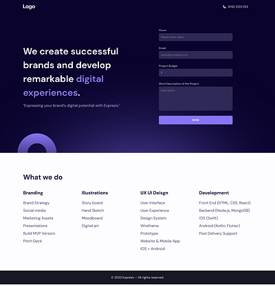 Lead Generation landing page agency branding business color figma forms landing page lead generation leads services ui