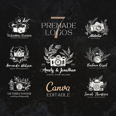 7 Photography Logo Designs, Canva Watermark Logo, Camera Logos branding logo ui watermark logo
