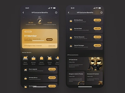 VIP Rewards UI Screen for a Loyalty App loyalty app mobile app ui design uiux