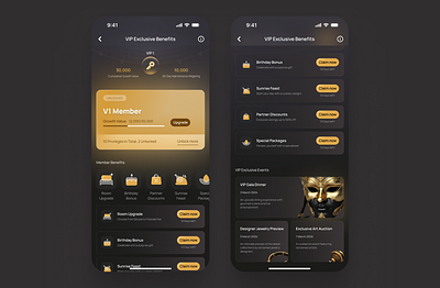 VIP Rewards UI Screen for a Loyalty App loyalty app mobile app ui design uiux