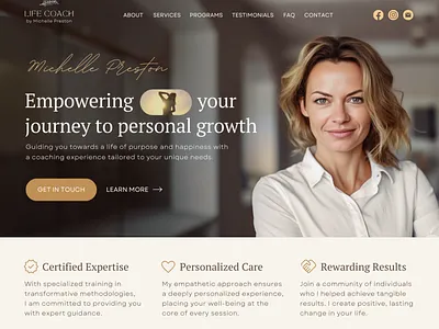 Coaching Website Template, Canva Website for Life Coach diy canva website ui