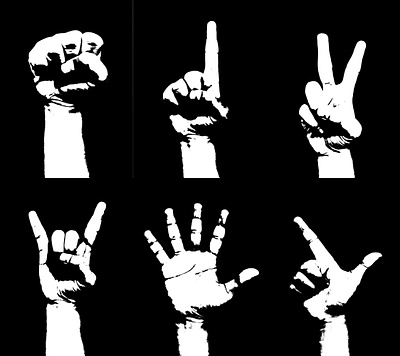 Hand sign photocopy effect black dark design hand sign photocopy effect symbol threshold white y2k