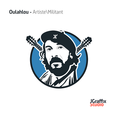 Oulahlou - Portrait algeria flat graphic design illustration vector