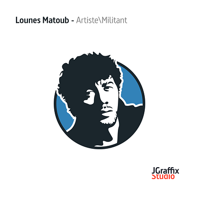 Lounés Matoub - Portrait algeria branding design flat graphic design illustration vector