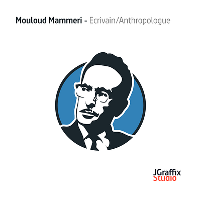 Mouloud Mammeri - Portrait agency algeria branding design flat illustration vector