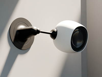 3D wall-mounted surveillance camera 3d animation branding graphic design logo motion graphics ui