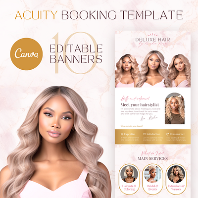 Acuity Scheduling Template for Hair Stylist, Acuity Site Design scheduling template ui