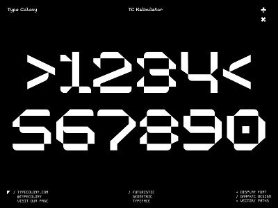 TC Kalkulator Free Font badge branding cyberpunk font font design free free font freebie futuristic graphic design lettering logo logotype number type typeface typography