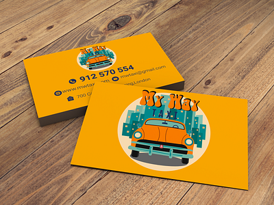 Business card for a taxi service in retro style adobeillustrator branding business card design graphic design illustration retro car retro style taxi service