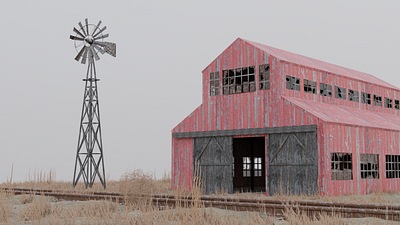 Abandoned Farm (Environment Design) 3d 3d modeling animation animation design blender branding environment design graphic design logo motion graphics pezhmanrajabimehr ui