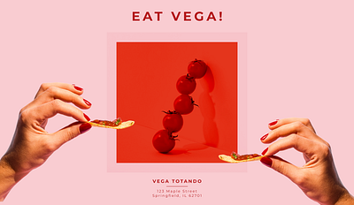 Eat Vega! - Tomato Tango advertisement advertisinggraphics branding brandpromotion creativeads digitaladvertising eyecatchingdesign graphicdesignads marketinggraphics printaddesign restaurant ui visualmarketing web design