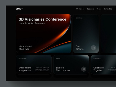 3D Visionary Conference branding design graphic design minimal webflow website