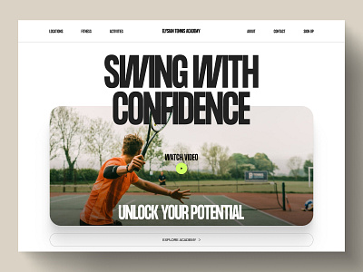 Swing with confidence branding design graphic design illustration minimal ui website