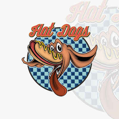 Hot Dogs Logo branding design digital illustration dog drawing graphic design hot dog illustration logo logo design logo illustration logo retro logo vintage vector