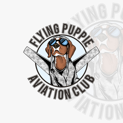 Flying Puppie Aviation Club Logo aviation branding design digital illustration dog drawing graphic design illustration logo logo design logo illustration logo retro logo vintage puppie vector