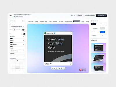 Social Media Post | Screenshot Beautifier | SaaS Web Application post editor post screenshot product design saas web app social media ui ui design user experience ux ux design web app web application