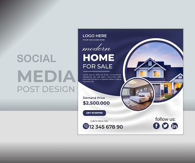 Real Estate Social Media Design branding design graphic design home media modern post post design social social media