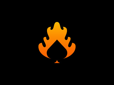 Flame Spade brand brand designer branding fire fire logo flame game identity identity designer illustration logo logo designer mark minimal modern negative poker simple space spade